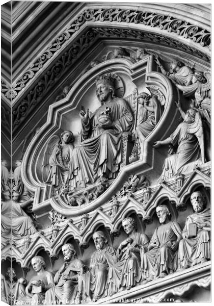 Stone Carving Detail Westminster Abbey Canvas Print by James Brunker