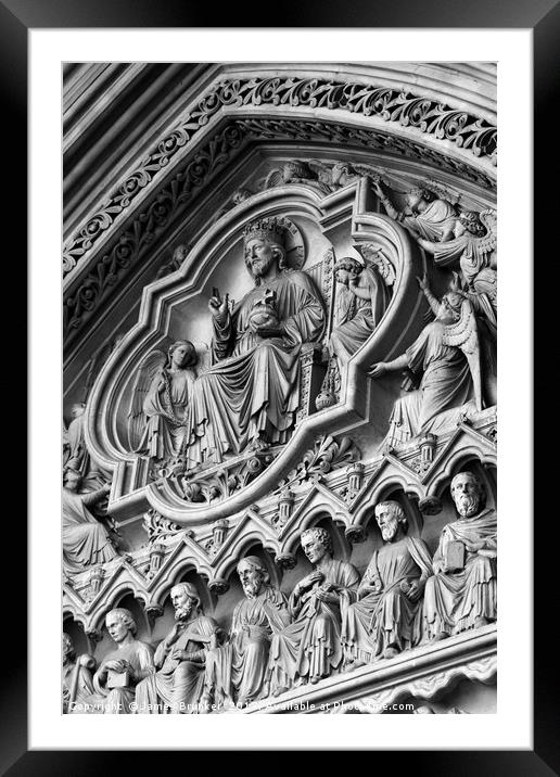 Stone Carving Detail Westminster Abbey Framed Mounted Print by James Brunker