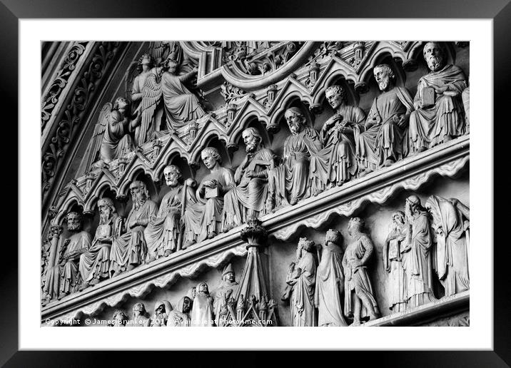 Disciple Stone Carvings Westminster Abbey Framed Mounted Print by James Brunker