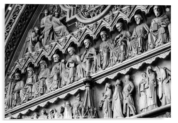 Disciple Stone Carvings Westminster Abbey Acrylic by James Brunker