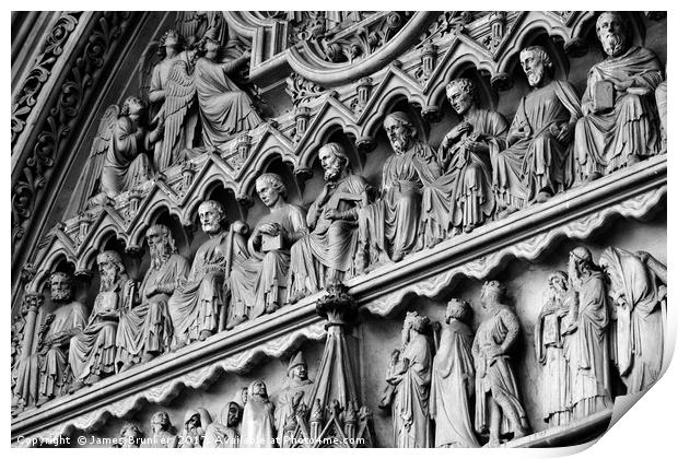 Disciple Stone Carvings Westminster Abbey Print by James Brunker