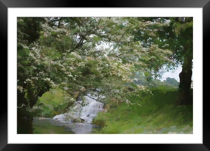 Arty Waterfall in Kent Framed Mounted Print by Zahra Majid