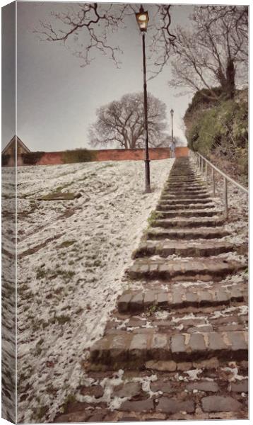 A Wintery Stairway to Heaven Canvas Print by Zahra Majid