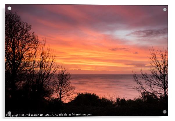 Sunrise over St Marys Acrylic by Phil Wareham
