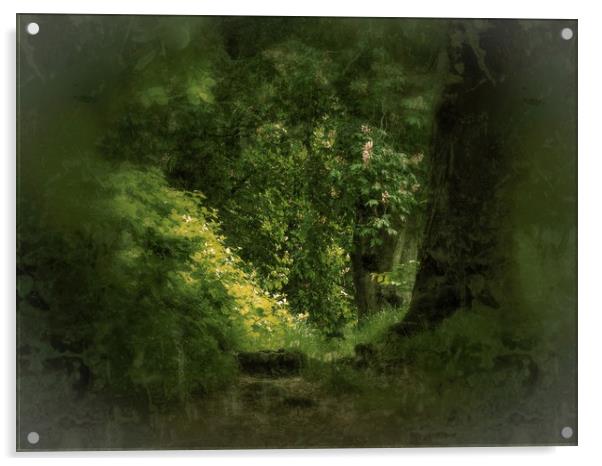 English Woodland Acrylic by Victor Burnside