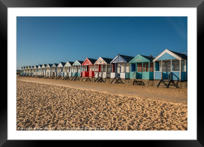 Southwold Beach Huts Framed Mounted Print by Ann Mitchell
