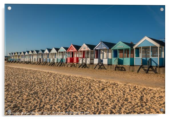 Southwold Beach Huts Acrylic by Ann Mitchell