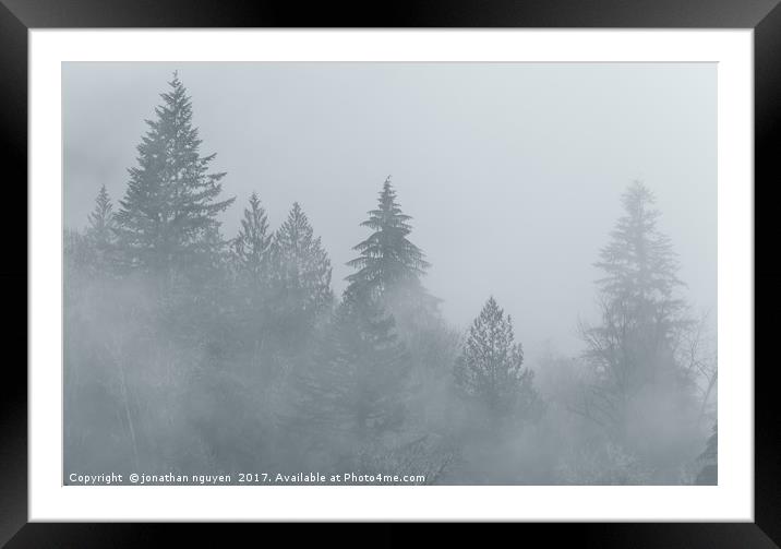 The Fog BW Framed Mounted Print by jonathan nguyen