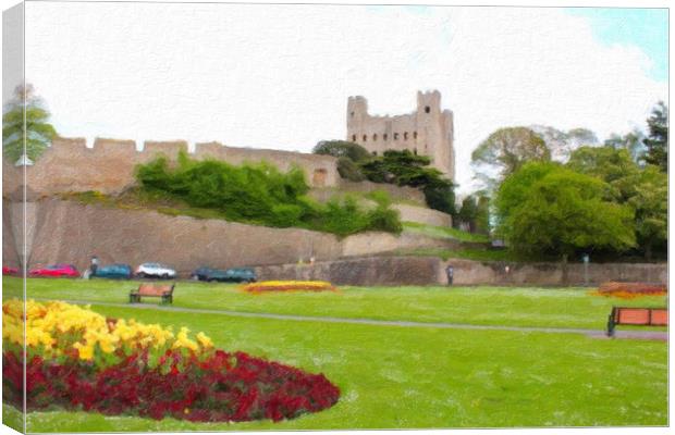 Rochester Castle on a Summer Day Canvas Print by Zahra Majid