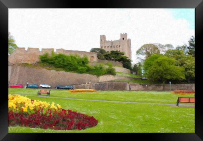 Rochester Castle on a Summer Day Framed Print by Zahra Majid
