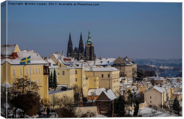 winters day in Prague Canvas Print by mike cooper