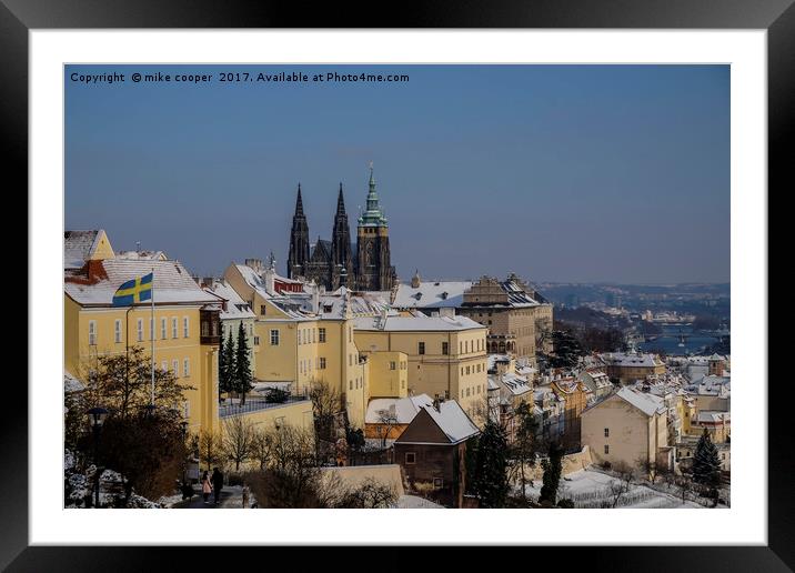 winters day in Prague Framed Mounted Print by mike cooper