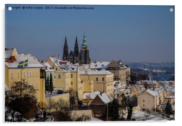 winters day in Prague Acrylic by mike cooper