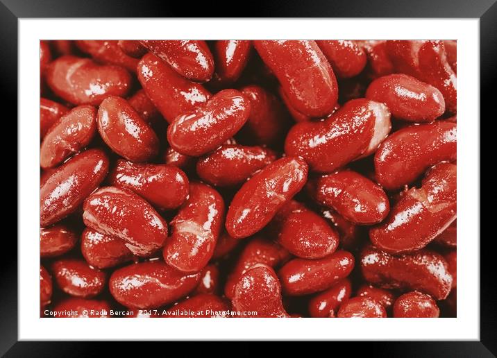 Pile Of Canned Red Kidney Beans Framed Mounted Print by Radu Bercan