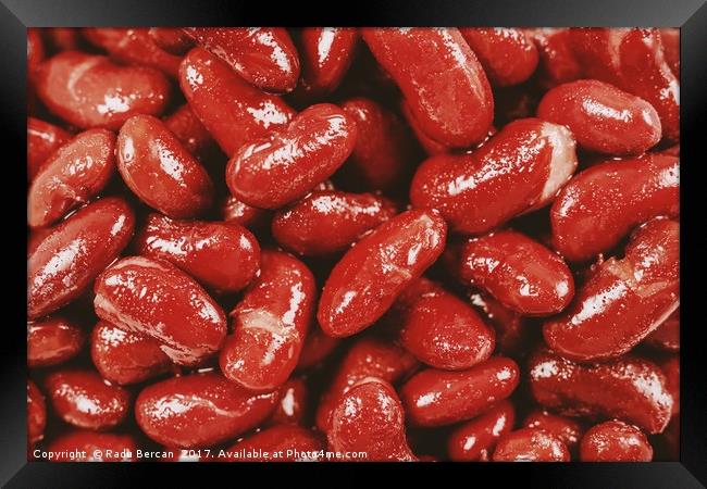 Pile Of Canned Red Kidney Beans Framed Print by Radu Bercan