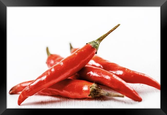 Red Hot Chili Peppers On White Framed Print by Radu Bercan