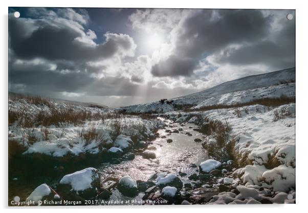 Winter in Brecon Beacons Acrylic by Richard Morgan