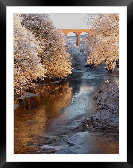 Snow and Ice on the River Nairn, Scotland Framed Mounted Print by Jacqi Elmslie