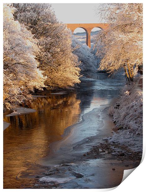 Snow and Ice on the River Nairn, Scotland Print by Jacqi Elmslie
