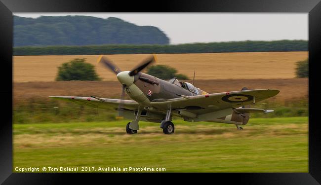 Taxiing Spitfire Framed Print by Tom Dolezal