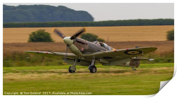 Taxiing Spitfire Print by Tom Dolezal