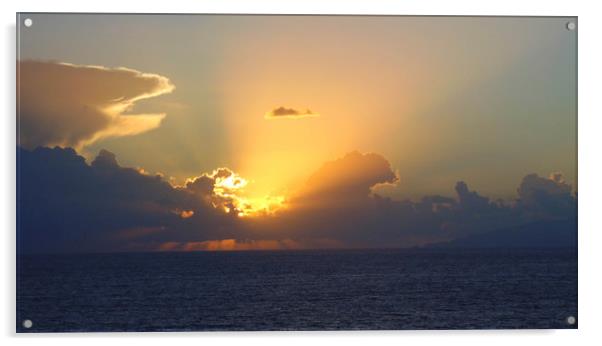Sunset on the sea Acrylic by Larisa Siverina