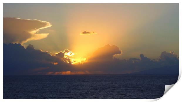 Sunset on the sea Print by Larisa Siverina