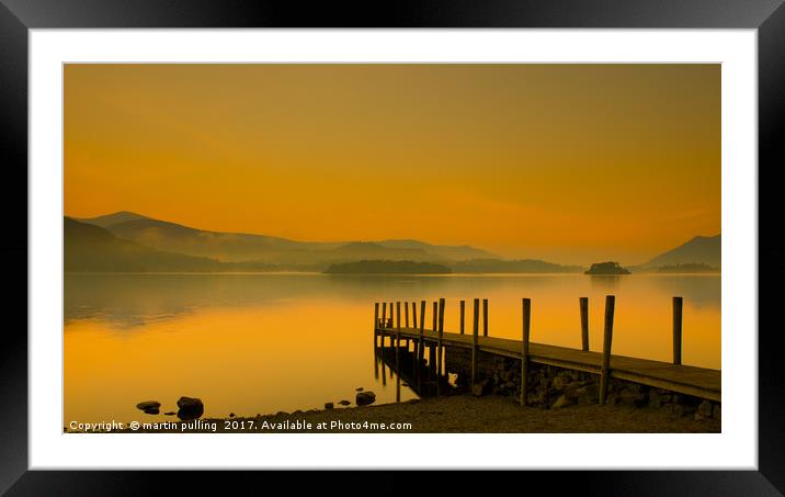 Sunrise at Ashness Framed Mounted Print by martin pulling