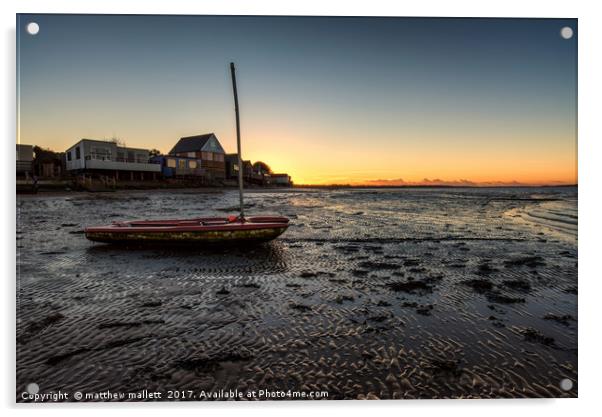 Sunset And Boats At Wrabness Acrylic by matthew  mallett