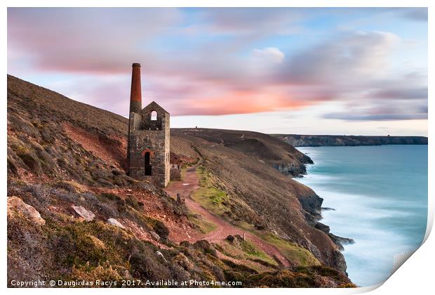 Wheal Coates - Cornish Tin-dustry at dusk Print by Daugirdas Racys