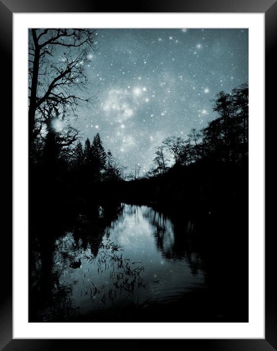 lake in the starlight Framed Mounted Print by Heather Newton