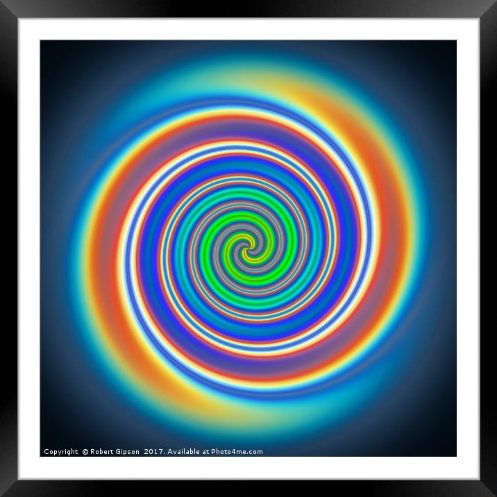 Spiral Abstract square Framed Mounted Print by Robert Gipson