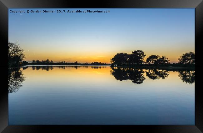 Tranquility after sunset at Hatchet Pond Framed Print by Gordon Dimmer