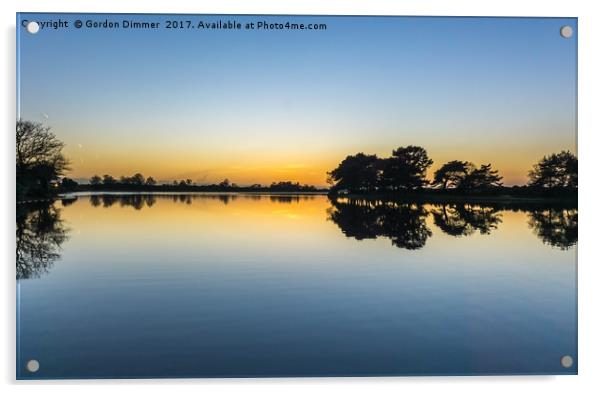 Tranquility after sunset at Hatchet Pond Acrylic by Gordon Dimmer