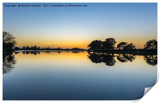 Tranquility after sunset at Hatchet Pond Print by Gordon Dimmer