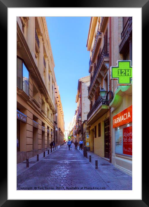 Streets of Madrid Framed Mounted Print by Tom Gomez