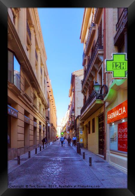 Streets of Madrid Framed Print by Tom Gomez