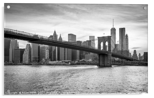 Brooklyn Bridge and Manhattan Skyline Acrylic by Adam North