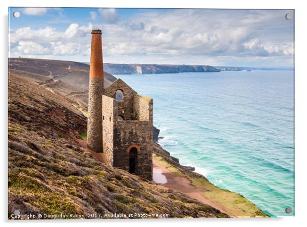 Wheal Coates tin mine, St. Agnes heritage coast Acrylic by Daugirdas Racys