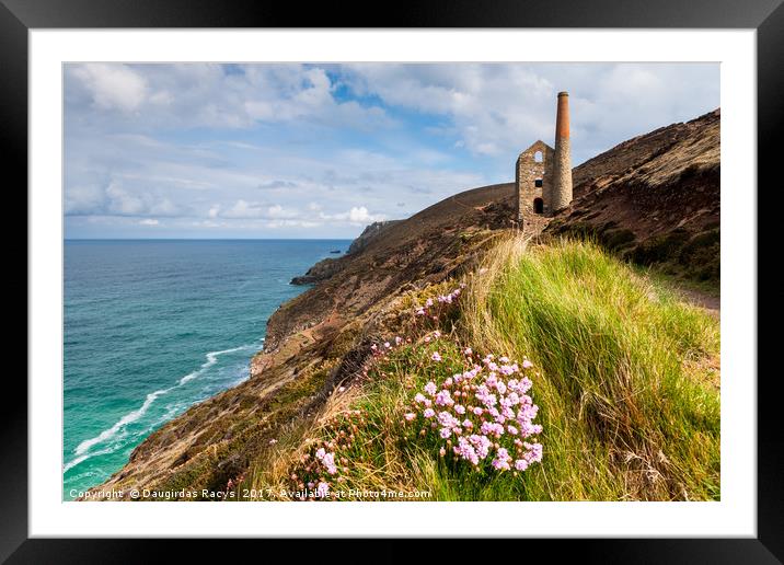 Wheal Coates tin mine, St. Agnes heritage coast Framed Mounted Print by Daugirdas Racys