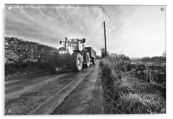 Farming in lancashire Acrylic by Derrick Fox Lomax
