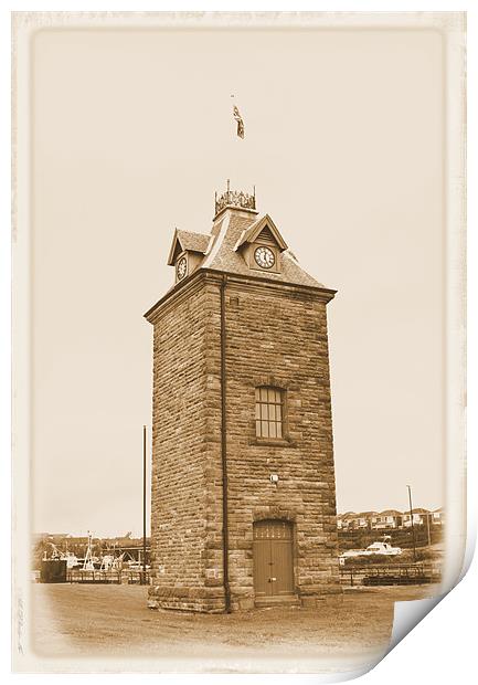 Old Clock Tower Print by George Young