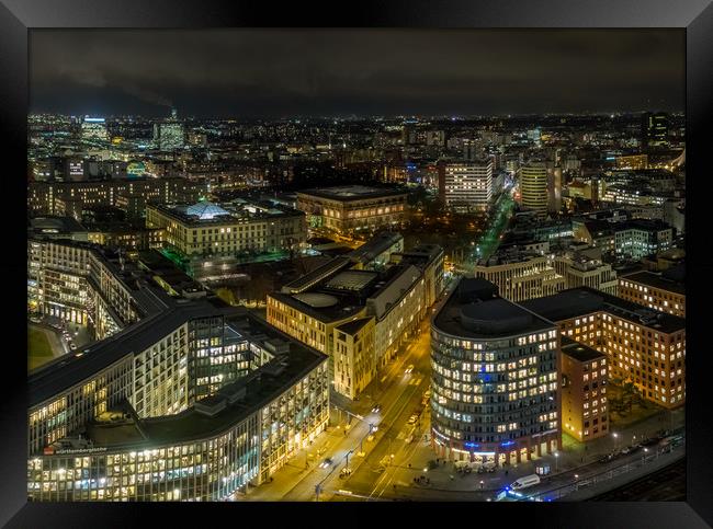 Berlin Night Skyline, Germany Framed Print by Mark Llewellyn
