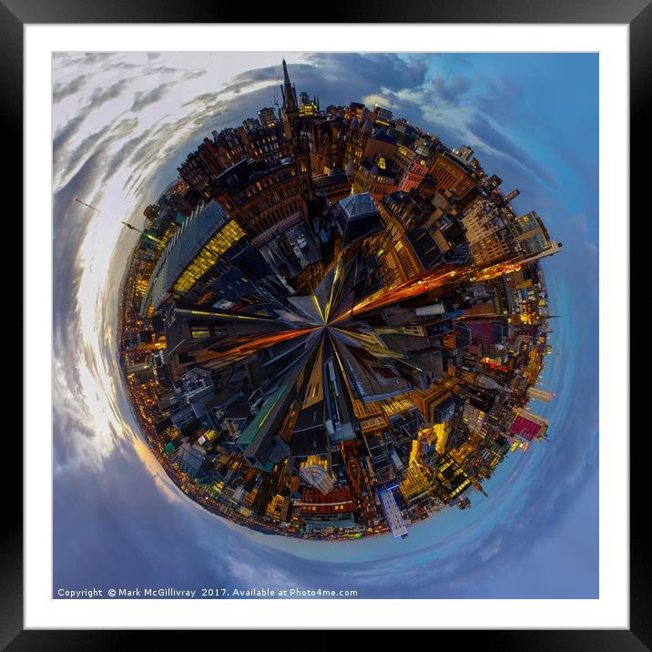Planet Glasgow at Dusk Framed Mounted Print by Mark McGillivray