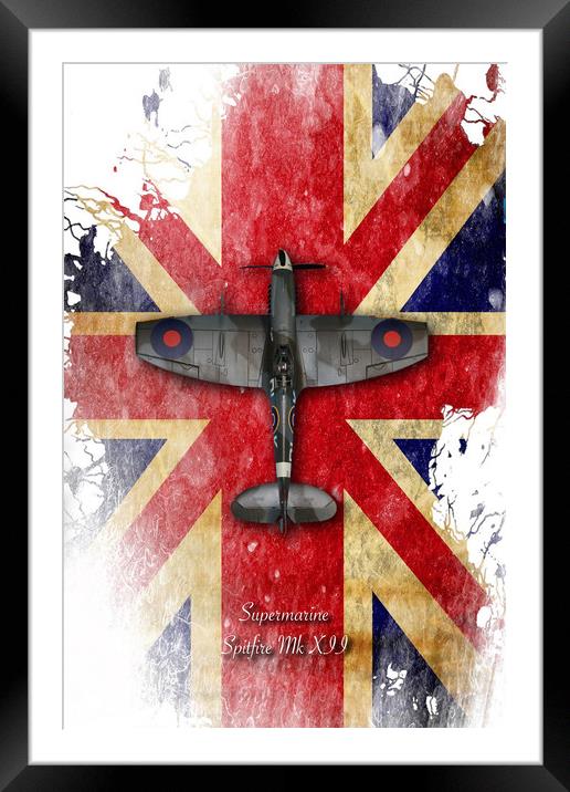 Spitfire Mk.XII Framed Mounted Print by J Biggadike