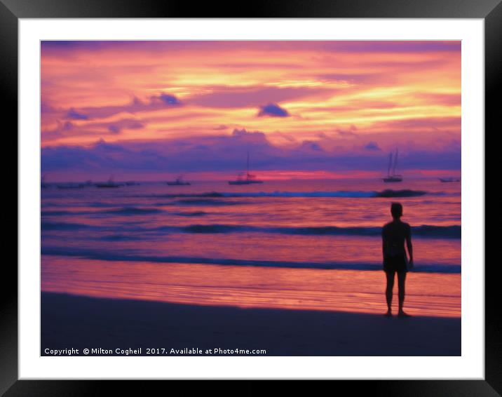 Purple Sunset Framed Mounted Print by Milton Cogheil