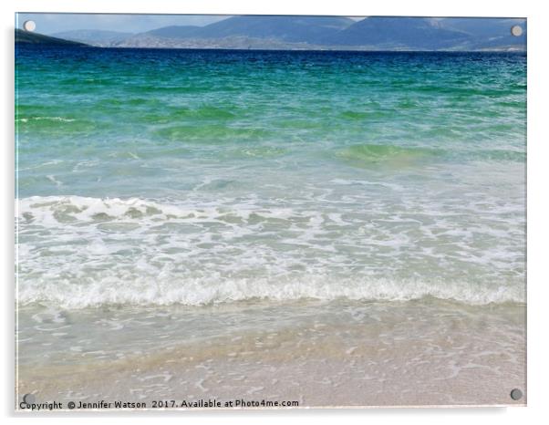 Azure sea at Luskentyre Beach Acrylic by Jennifer Henderson