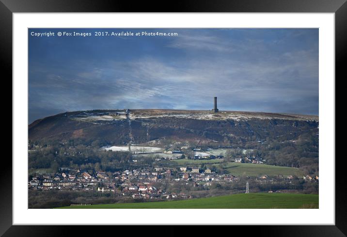 Holcombe hill and peel monument Framed Mounted Print by Derrick Fox Lomax