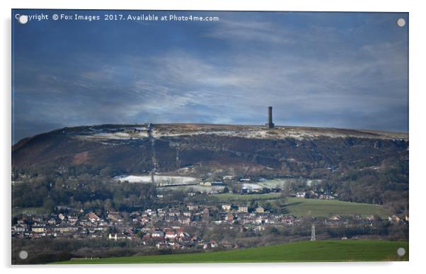 Holcombe hill and peel monument Acrylic by Derrick Fox Lomax