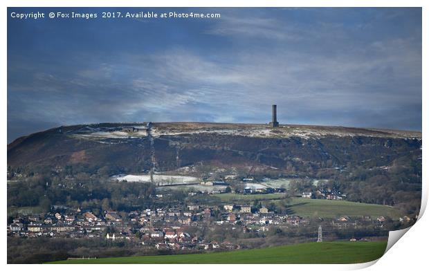 Holcombe hill and peel monument Print by Derrick Fox Lomax